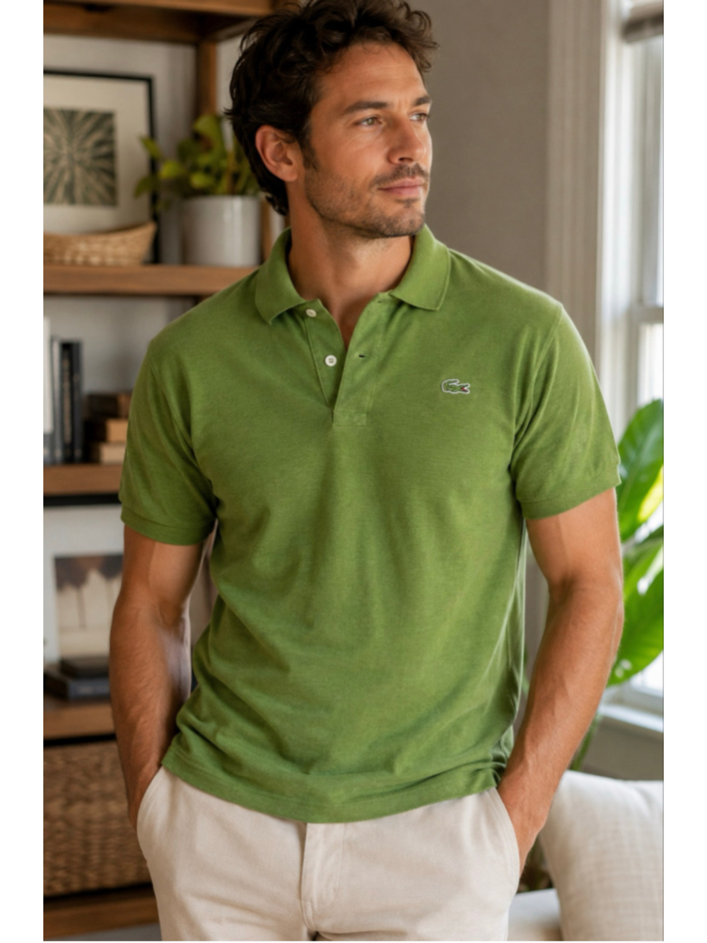 Lacoste Green Polo Shirt Mens Size 8 XL XXL 100% Cotton Classic Crocodile Short